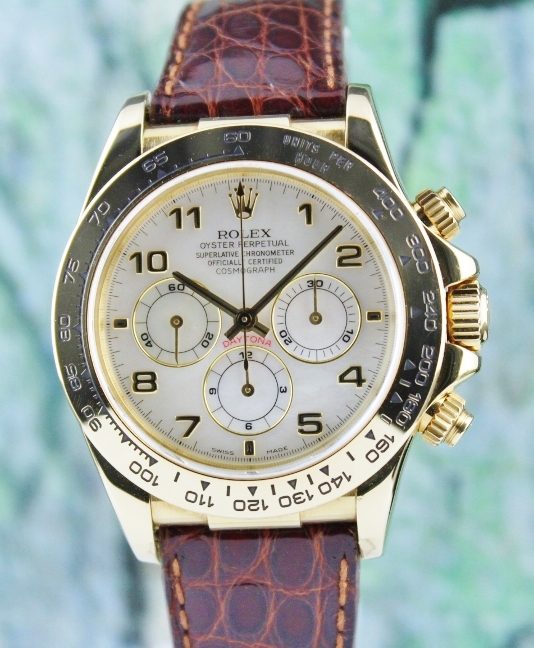 (image for) A ROLEX 18K MEN SIZE YELLOW GOLD DAYTONA COSMOGRAPH - 16518 / CERT